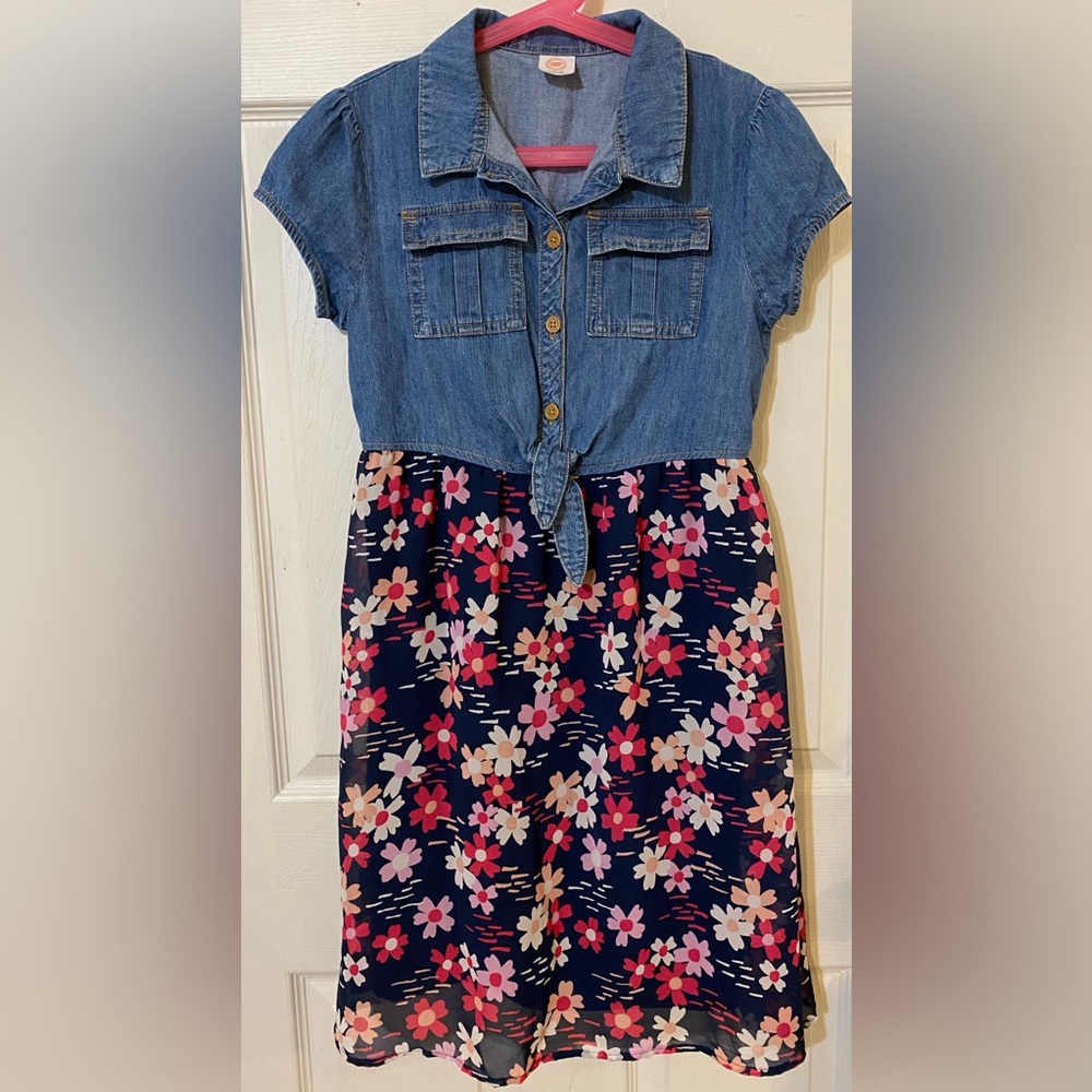 Wonder Nation Girls Short Sleeve Tie Front Dress
Size L 10/12